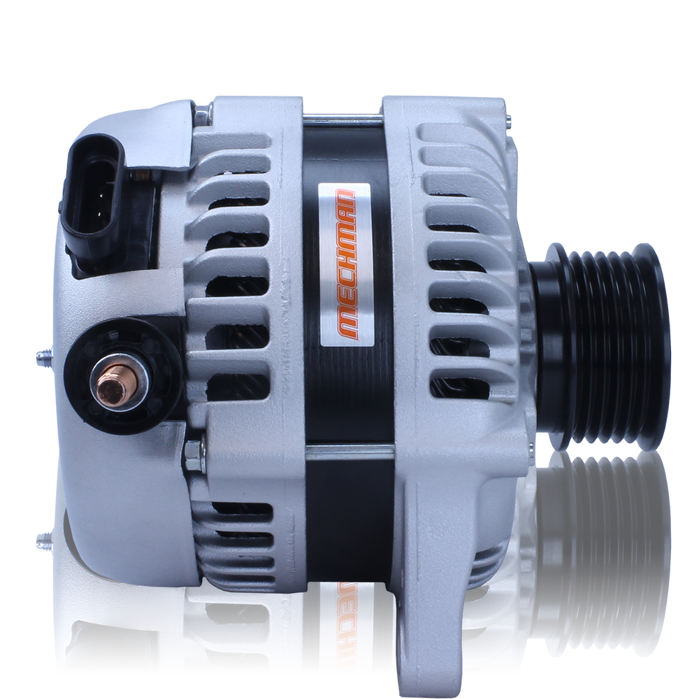 240 amp high output racing alternator Ford 5.0L Coyote engine swap - 1 wire turn on | 11626240-1 | by: Mechman @ the lowest price of $429.00