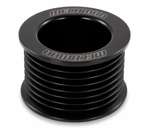 46mm 8 rib serpentine pulley - hard anodized aluminum