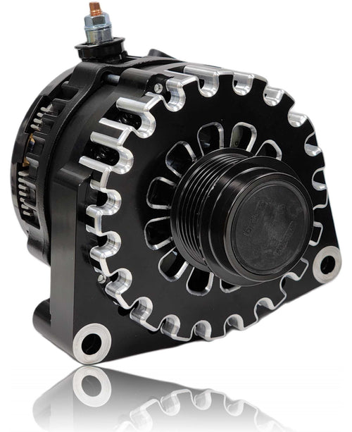 Mechman 250 Amp Billet Racing Alternator C7 Corvette - Black Anodized