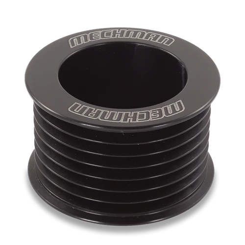46mm 7 rib serpentine pulley - hard anodized aluminum