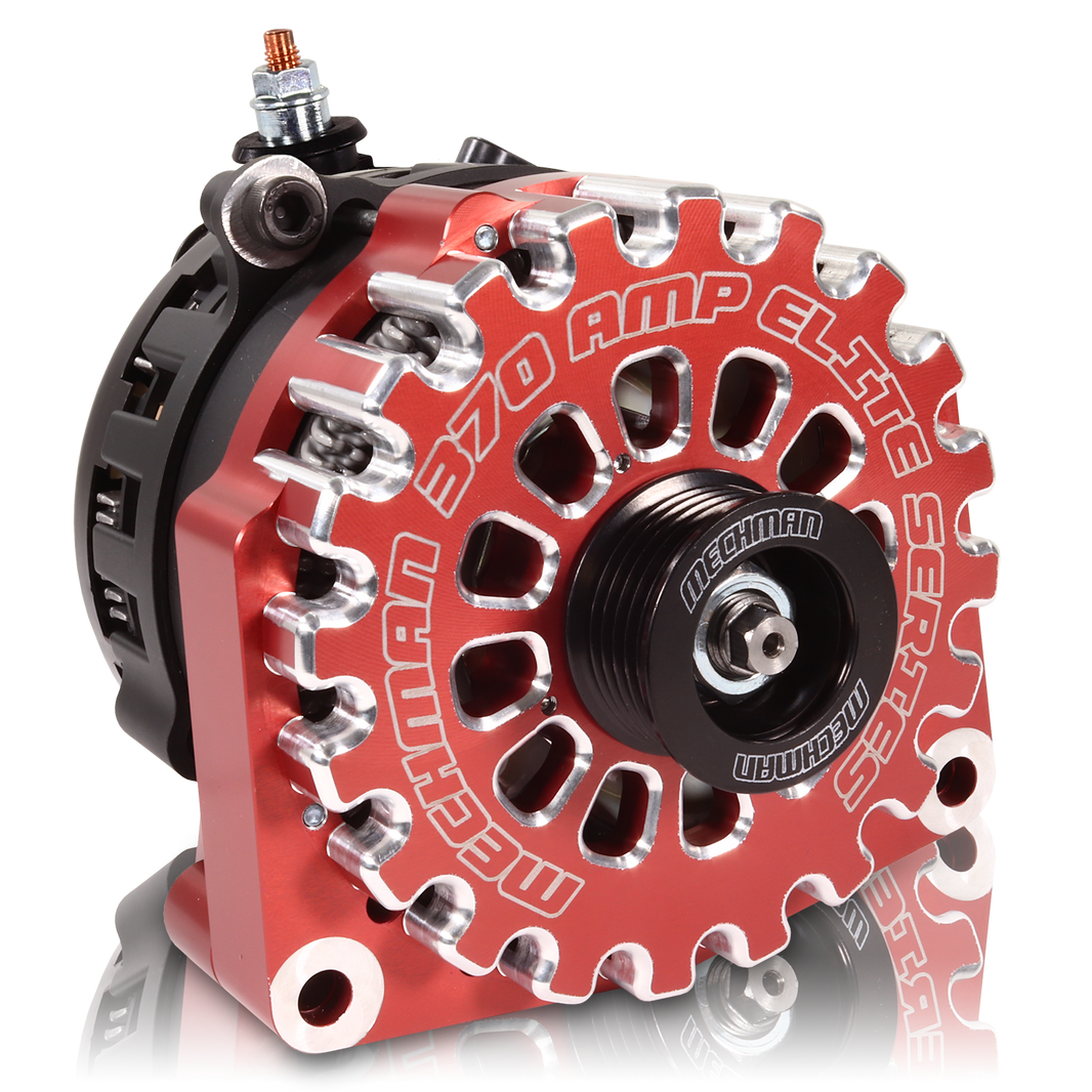 High output 370 Amp Red Billet Alternator for 14-18 GM Silverado Sierra Suburban Tahoe Escalade | B14019370RD | by: Mechman @ the lowest price of $629.00