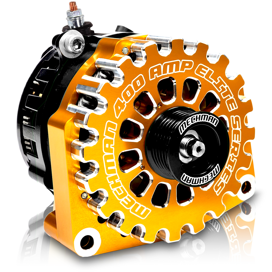 High output 400 Amp Orange Billet Alternator for 14-18 GM Silverado Sierra Suburban Tahoe Escalade | B14019400OR | by: Mechman @ the lowest price of $699.00