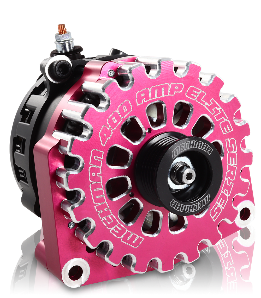High output 400 Amp Pink Billet Alternator for 14-18 GM Silverado Sierra Suburban Tahoe Escalade | B14019400PI | by: Mechman @ the lowest price of $699.00