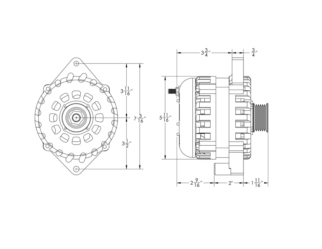 E Series Billet 250A alt - Fits 6/12 CS144 - Machined finish | B7864250M | by: Mechman @ the lowest price of $524.00