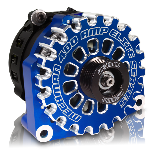 Mechman 400 Amp RVC Bypass Alternator 2005-2013 GM Truck 4.3L 4.8L 5.3L 5.7L 6L - Dark Blue Billet