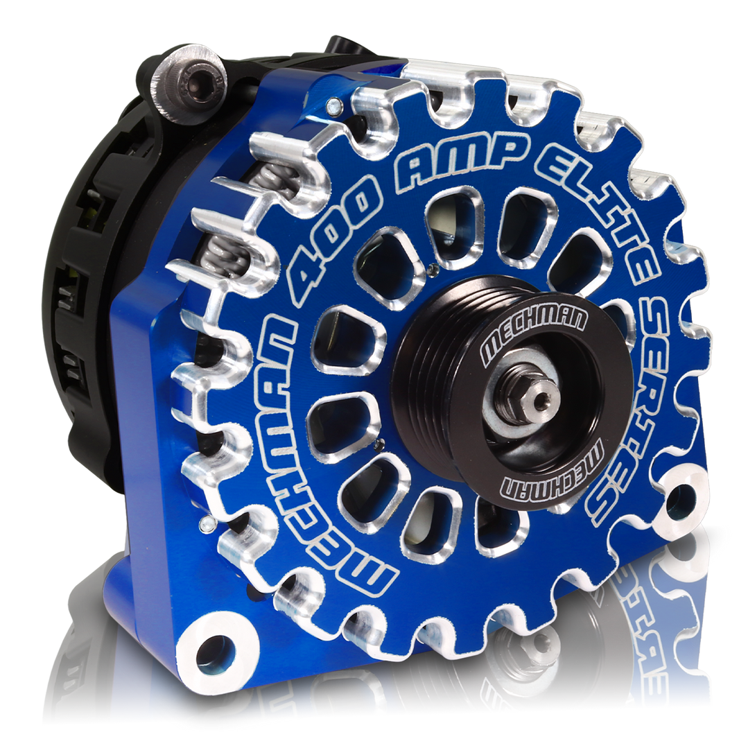Mechman 400 Amp High Output Alternator 1996-2004 GM Truck 4.3L 4.8L 5.3L 5.7L 6L - Blue Billet