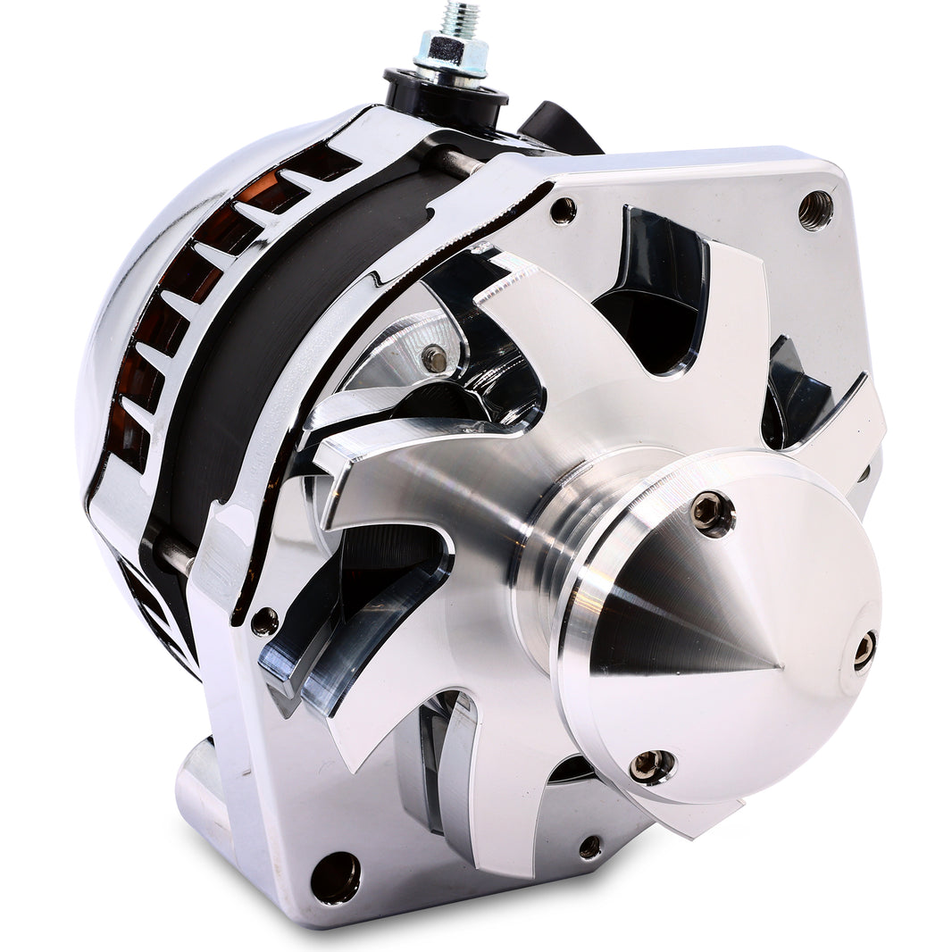 S Series 320 Amp Alternator with 6.15" Bolt Pattern - CHROME w/ March Pulley