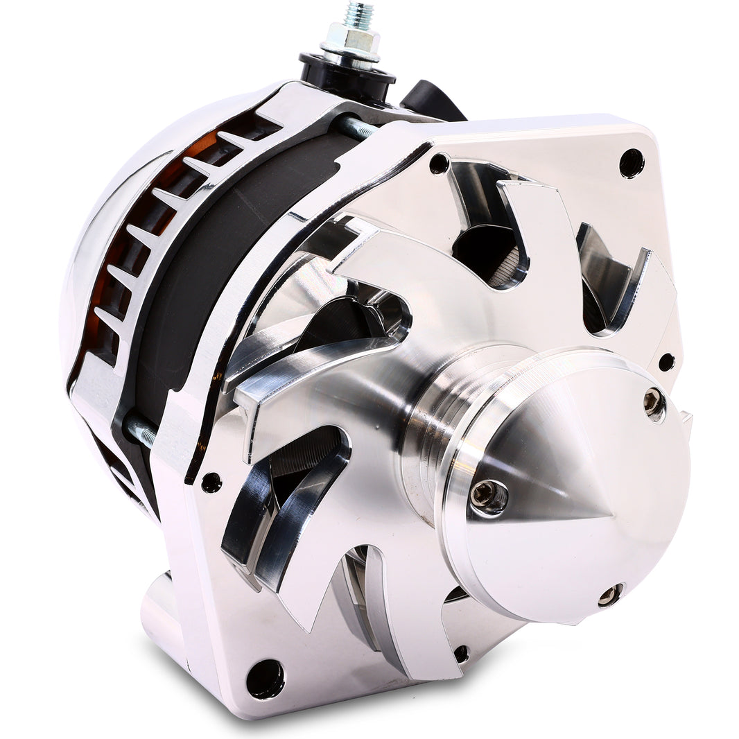 S Series 240 Amp Alternator with 6.15" Bolt Pattern - POLISHED w/ March Pulley