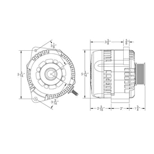 Billet 240A racing alternator 88-95 GM truck mount - Polished | B81657240P | by: Mechman @ the lowest price of $550.00
