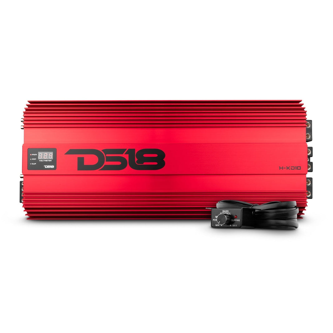 HOOLIGAN KO Red 1-Channel Amplifier with Voltmeter 10000 Watts Rms @ 1-Ohm Made In Korea