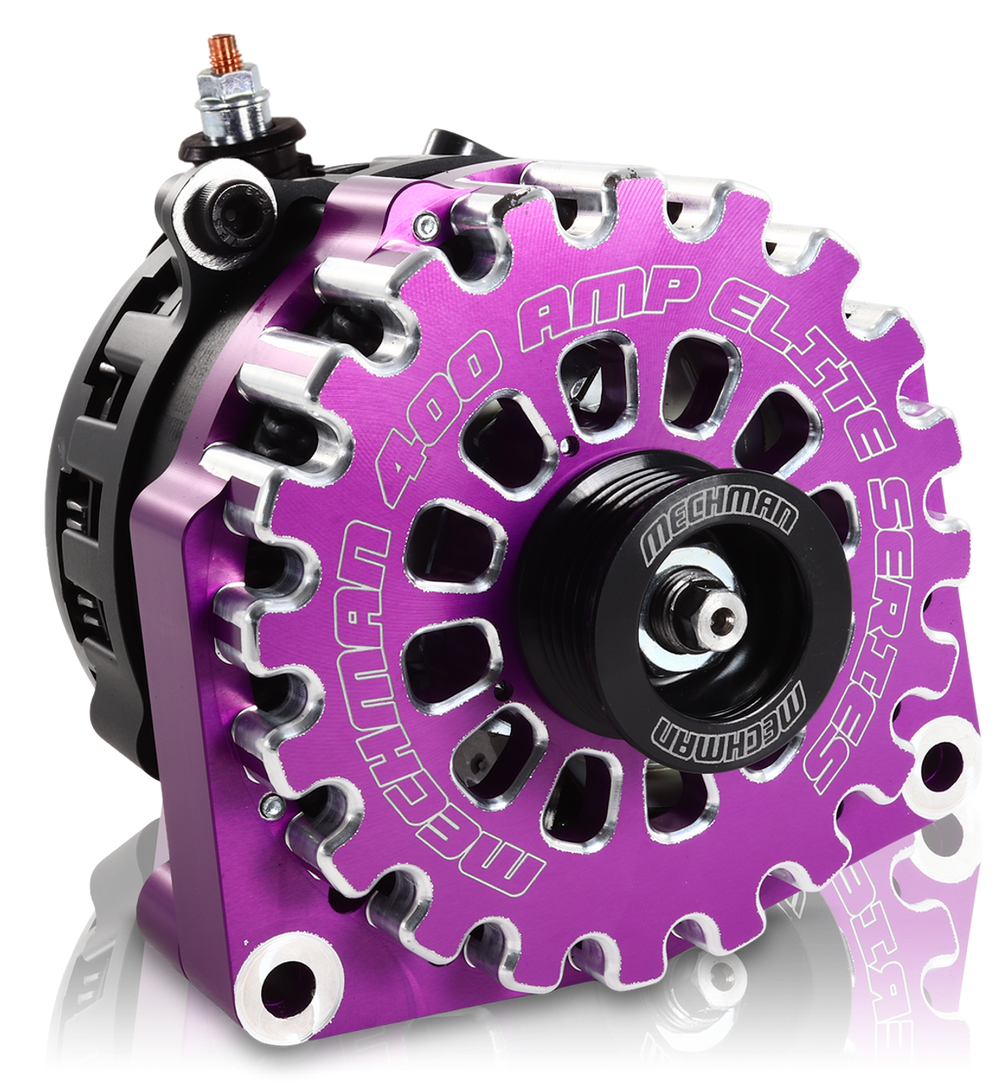 High Output 400A large case BILLET alternator for 2001-2007 GM truck 6.6l Diesel - side output stud - PURPLE | B11348400PU | by: Mechman @ the lowest price of $699.00