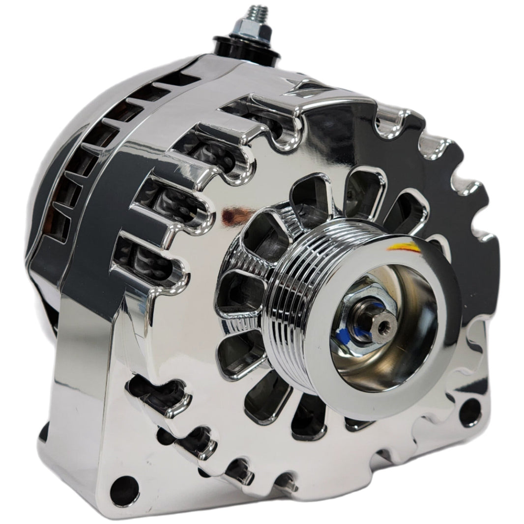 Billet Polished 240 amp racing alternator GM truck LS engine swap | B8206240P | by: Mechman @ the lowest price of $509.00