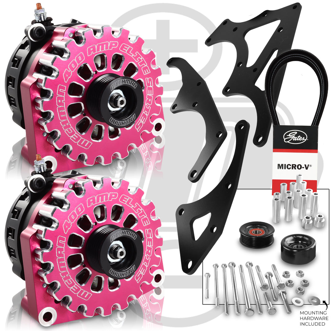 Mechman 800 Amp Pink Dual Alternator Kit for 2014 - 2020 GM Trucks