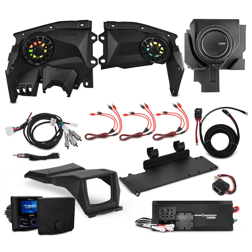 Can-Am Maverick X3 Stage 3 - Dash Speaker Panels, 12β Subwoofer, Amplifier, Bluetooth Radio & LED Lights