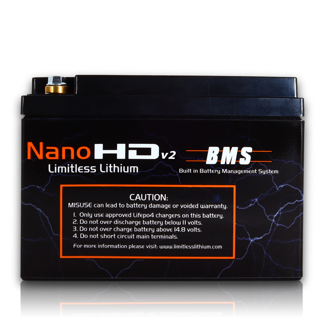 Nano -HDv2 30AH Motorcycle / Power sports Battery | LL-NHDv2-30AH | by: Limitless Lithium @ the lowest price of $769.00