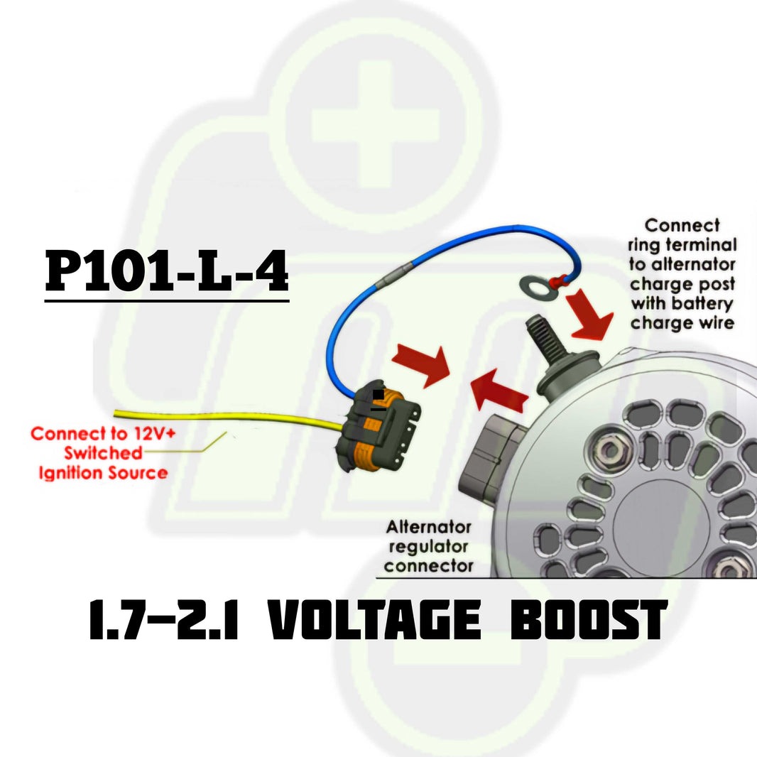 P101-L-4 Voltage boost harness for GM 4 pin regulators for a 2 volt increase for Lithium or 14-volt AGM batteries | P101-L-4 | by: Mechman @ the lowest price of $34.00