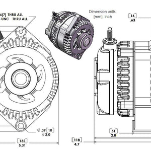 REVERSE ROTATION Marine 170-amp high output alternator for Ski / Wake Board Boats with 12SI 6.61 inch bolt pattern - V-Belt Pulley | M7127170-R | by: Mechman @ the lowest price of $669.00