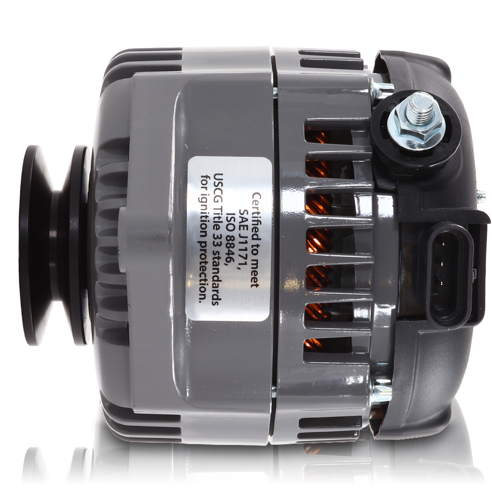 REVERSE ROTATION Marine 170-amp high output alternator for Ski / Wake Board Boats with 12SI 6.61 inch bolt pattern - V-Belt Pulley | M7127170-R | by: Mechman @ the lowest price of $669.00