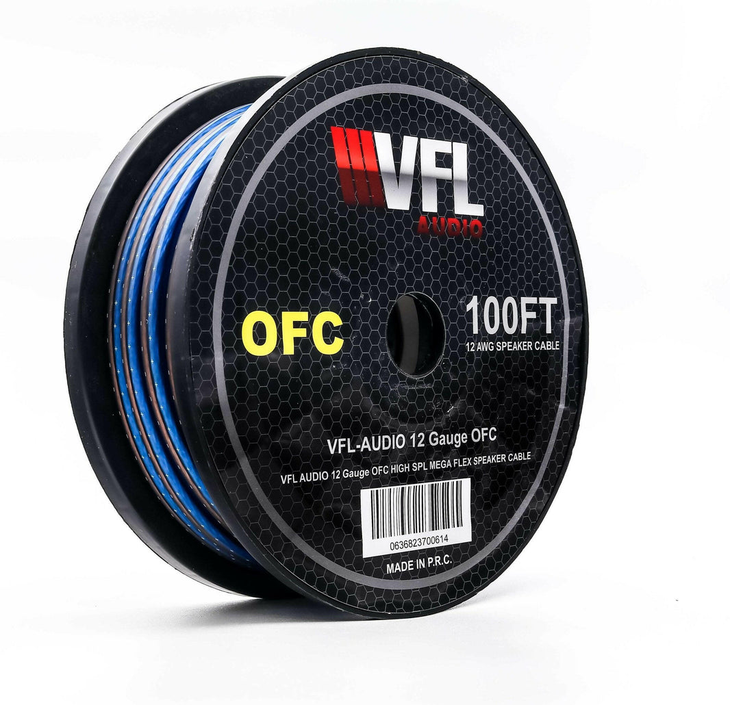 VFL 12 Gauge OFC Wire 100ft Roll - Blue and Black