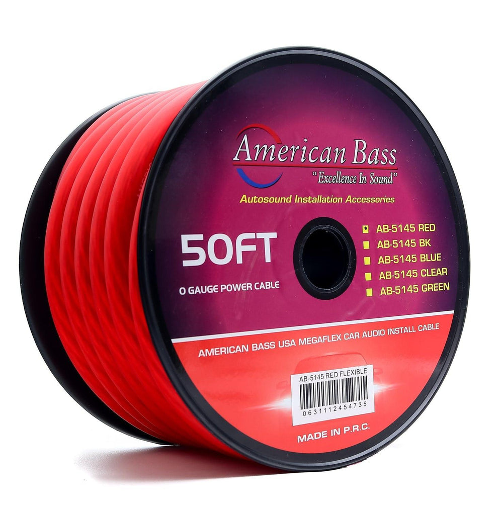 1/0 Gauge Mega Flex Power Cable 25/50ft Roll - Black / 25ft