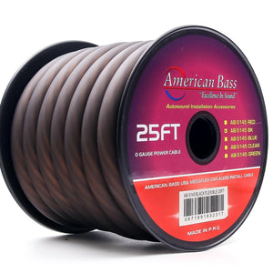 1/0 Gauge Mega Flex Power Cable 25/50ft Roll - Black / 25ft