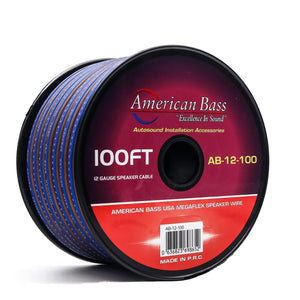 12 Gauge Megaflex Speaker Wire 100ft Spool - Blue and Black