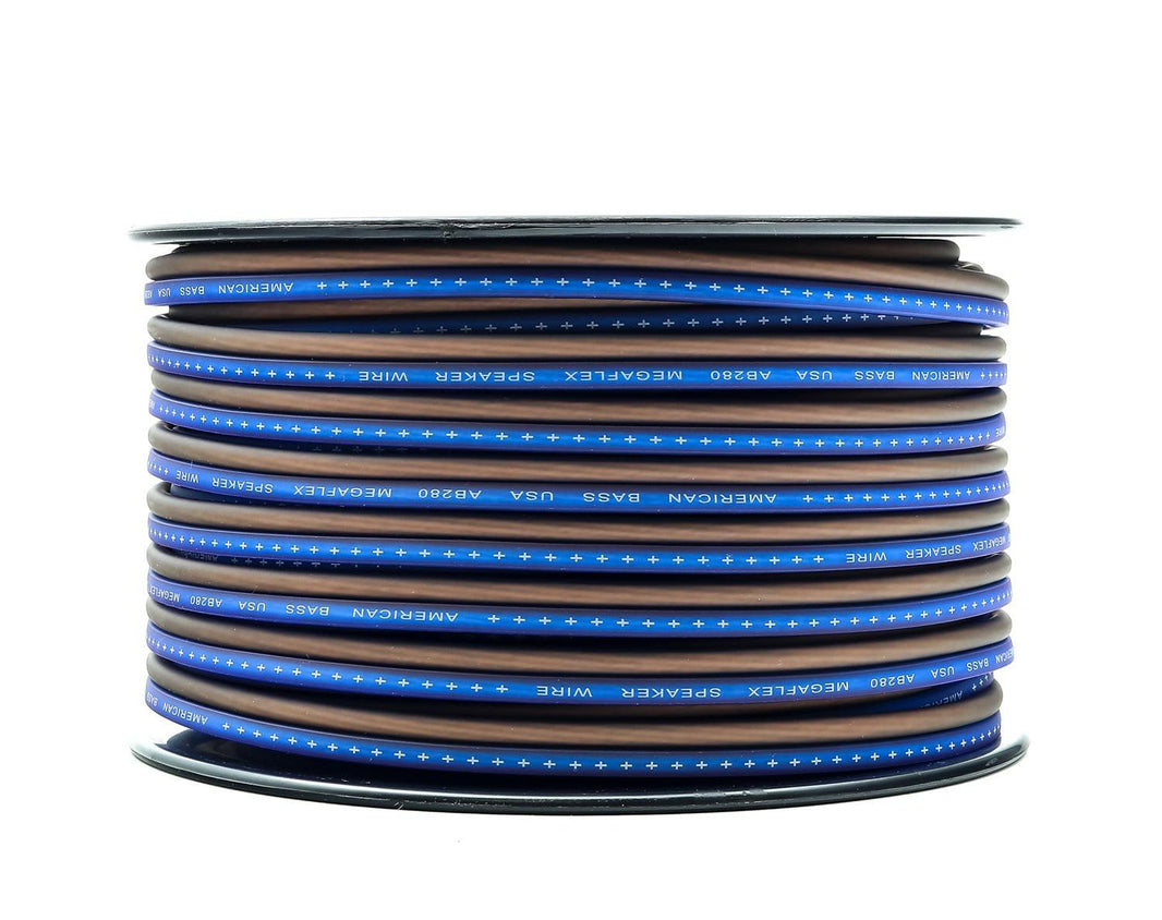 12 Gauge Megaflex Speaker Wire 100ft Spool - Blue and Black