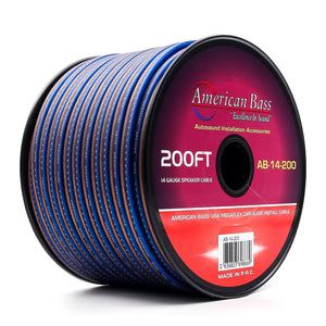 14 Gauge Mega Flex Speaker Wire 200ft Roll - Blue and Black