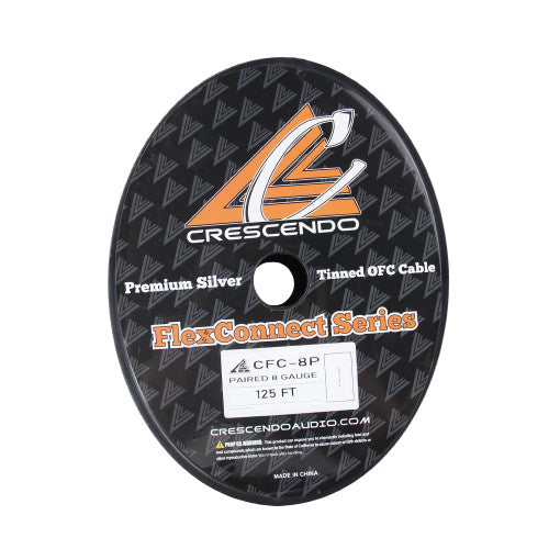 CRESCENDO AUDIO | FLEXCONNECT OFC PAIRED 8 GAUGE CABLE (125FT SPOOL)