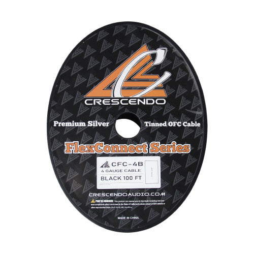 CRESCENDO AUDIO | FLEXCONNECT OFC 4 GAUGE BLACK (100FT SPOOL)