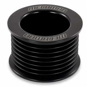 46mm 8 rib serpentine pulley - hard anodized aluminum