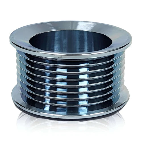 2.5" (62mm) 8 rib pulley, zinc plated corrosion resistant