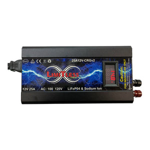 Limitless Lithium 25A 12V Charger/Power supply With LED Screen 