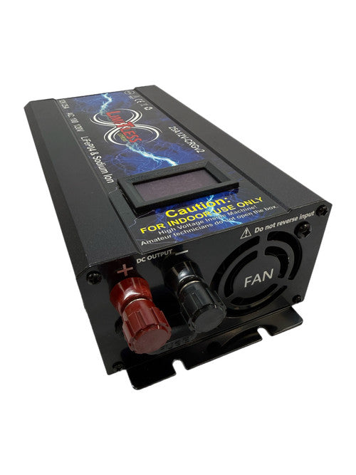 Limitless Lithium 25A 12V Charger/Power supply With LED Screen 