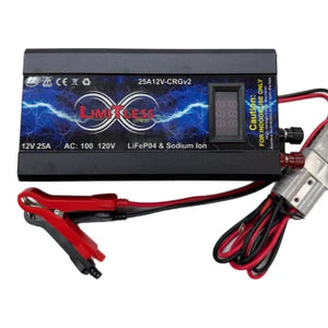 Limitless Lithium 25A 12V Charger/Power supply With LED Screen 