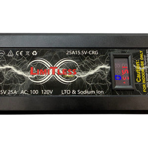 Limitless Lithium 25A 15.5V Charger / Power Supply with L.E.D Screen 