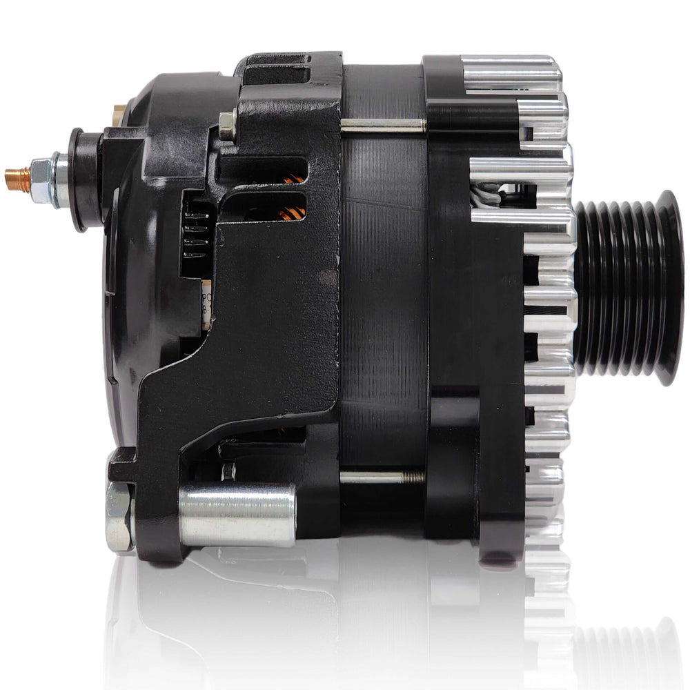 370-amp Billet Elite Series Large Case alternator for early 5.9L Cummins - 1 Wire Turn On | B13302370B-1 | by: Mechman @ the lowest price of $629.00