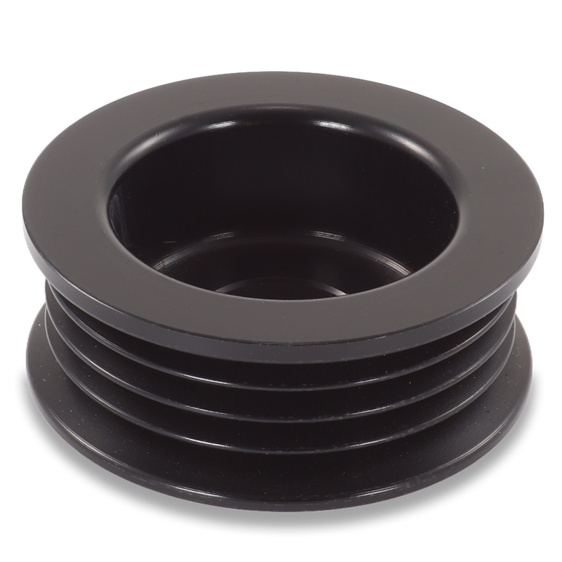 46mm 4 rib serpentine pulley - hard anodized aluminum