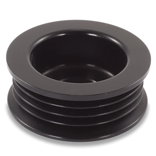 46mm 4 rib serpentine pulley - hard anodized aluminum
