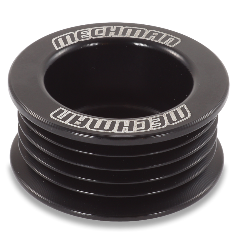 46mm 5 rib serpentine pulley - hard anodized aluminum