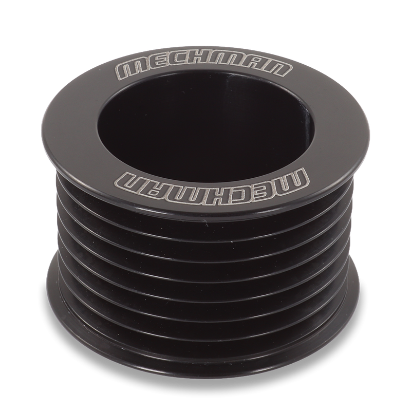 46mm 7 rib serpentine pulley - hard anodized aluminum