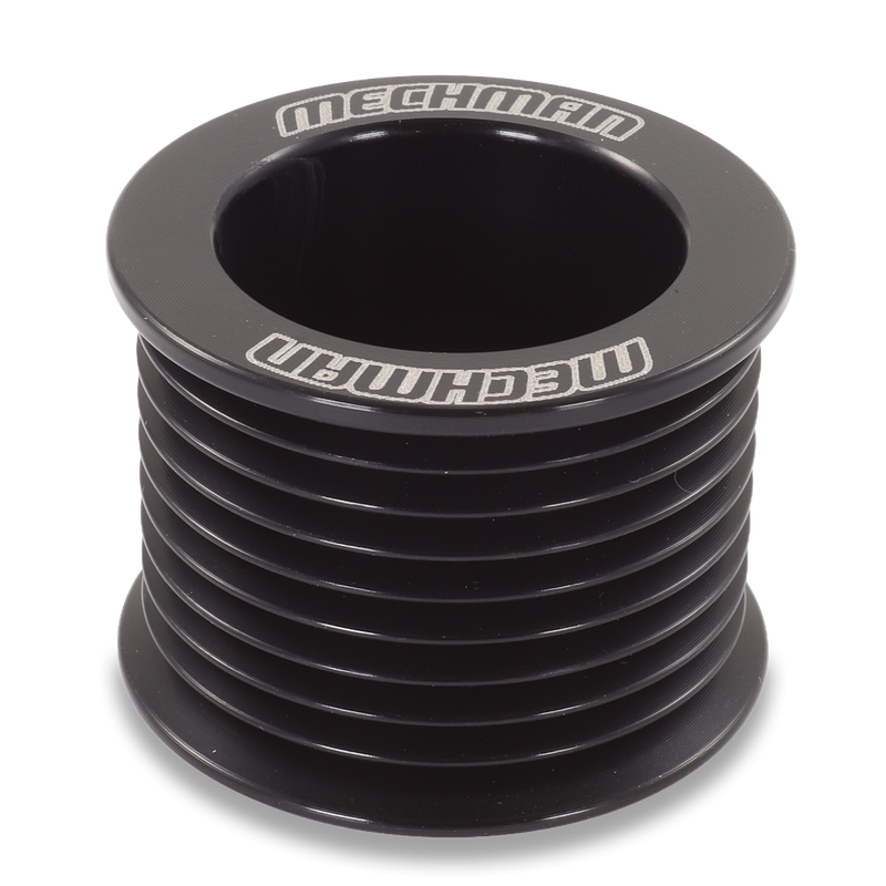 46mm 9 rib serpentine pulley - hard anodized aluminum