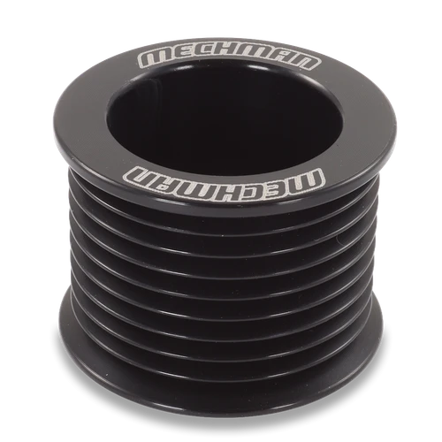 46mm 9 rib serpentine pulley - hard anodized aluminum