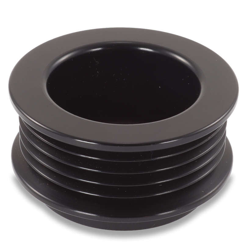 54mm 5 rib pulley, extended shoulder, hard anodized alum
