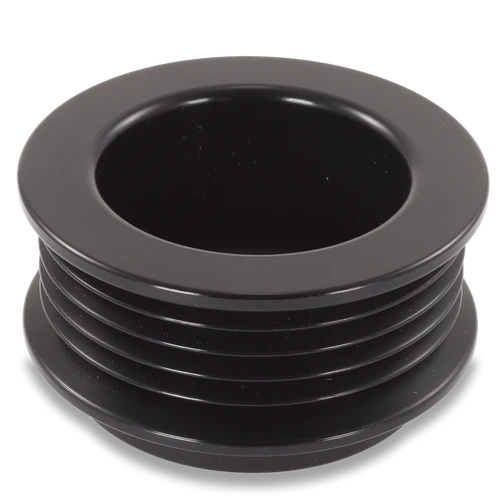 54mm 5 rib pulley, extended shoulder, hard anodized alum