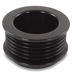 54mm 6 rib pulley, extended shoulder, hard anodized alum