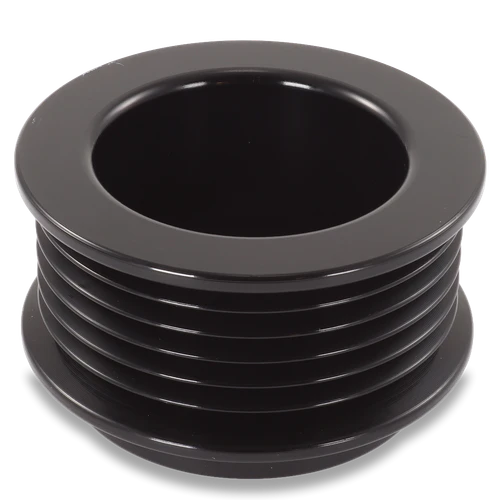 54mm 7 rib pulley, extended shoulder, hard anodized alum