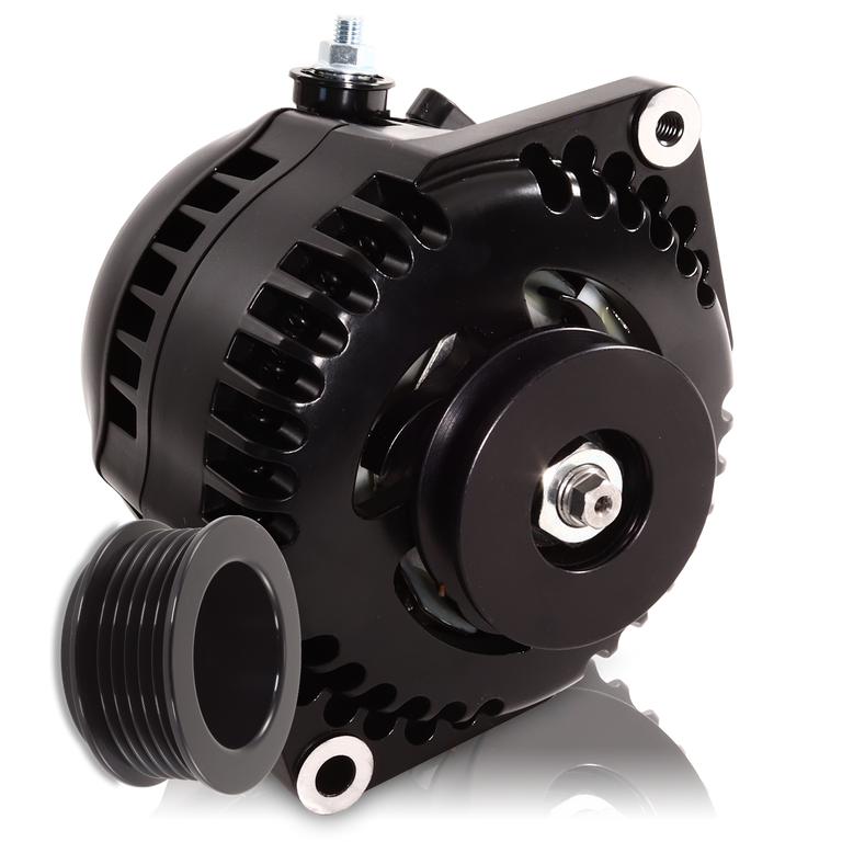 170 amp racing alternator for 1963-1985 GM - BLACK (includes 2 pulleys) | 7127170B | by: Mechman @ the lowest price of $349.00