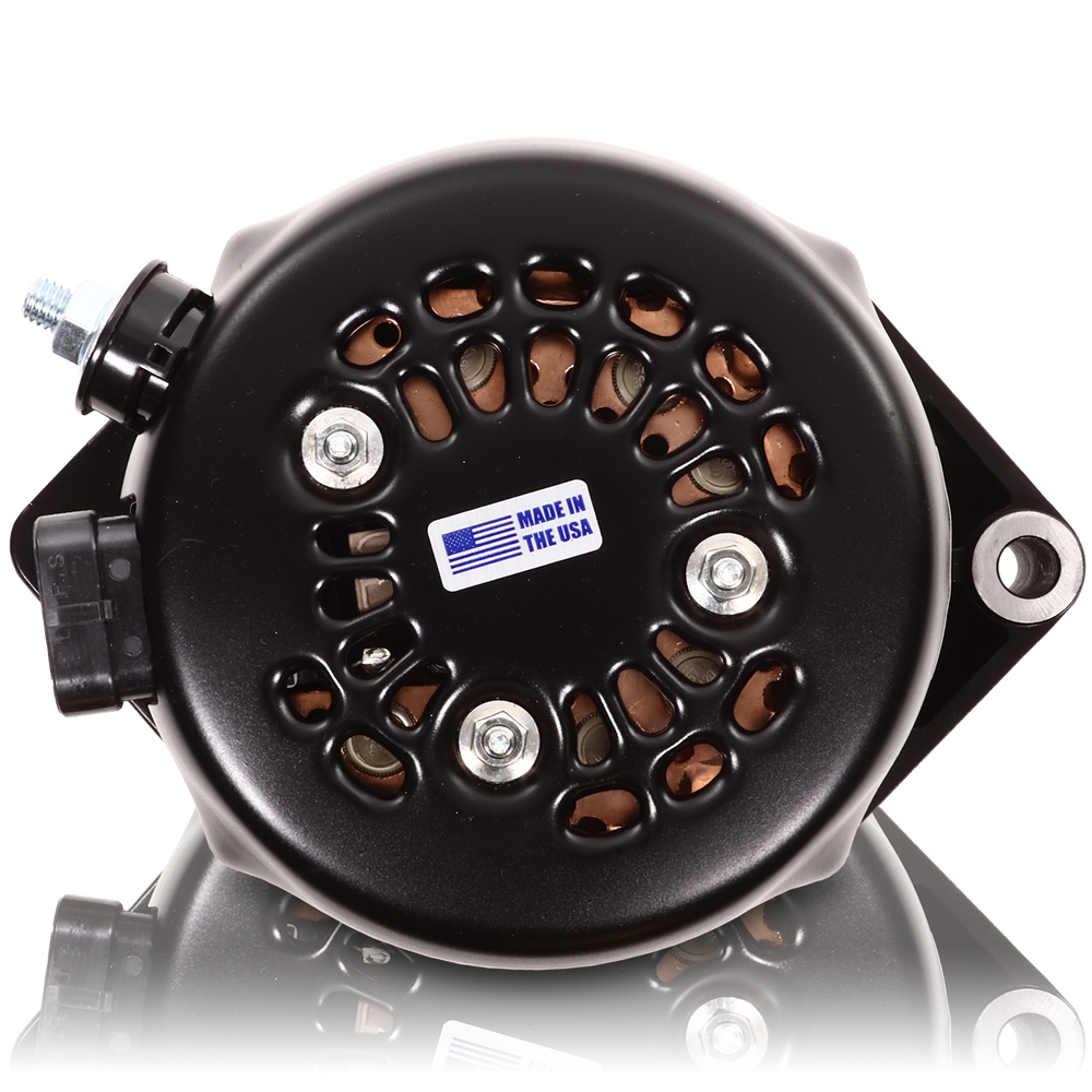 170 amp racing alternator for 1963-1985 GM - BLACK (includes 2 pulleys) | 7127170B | by: Mechman @ the lowest price of $349.00