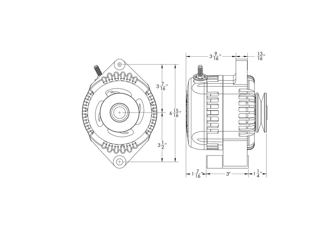 S Series Billet 170a racing alt - Early Ford - Machined | B7058170M | by: Mechman @ the lowest price of $449.00